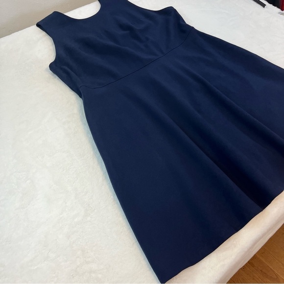Lands End Ponte Knit Midi Dress Plus Size 22W Stretch Women’s Sleeveless Navy - Picture 4 of 14